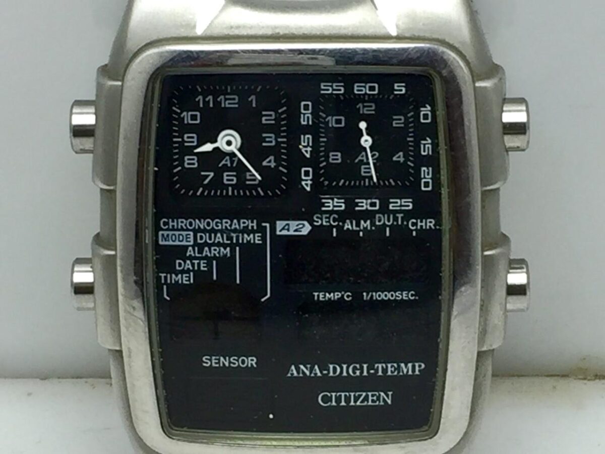 シチズン CF ACTION アナデジテンプ 8989-S000386 ダークグレー CITIZEN ANA-DIGI-TEMP Watch 8989-S050278 JG2061-54E