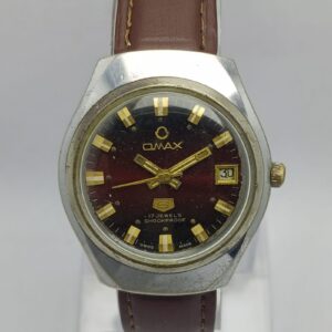 Omax 5 Manual Winding Maroon Dial Vintage Men’s Watch (1)
