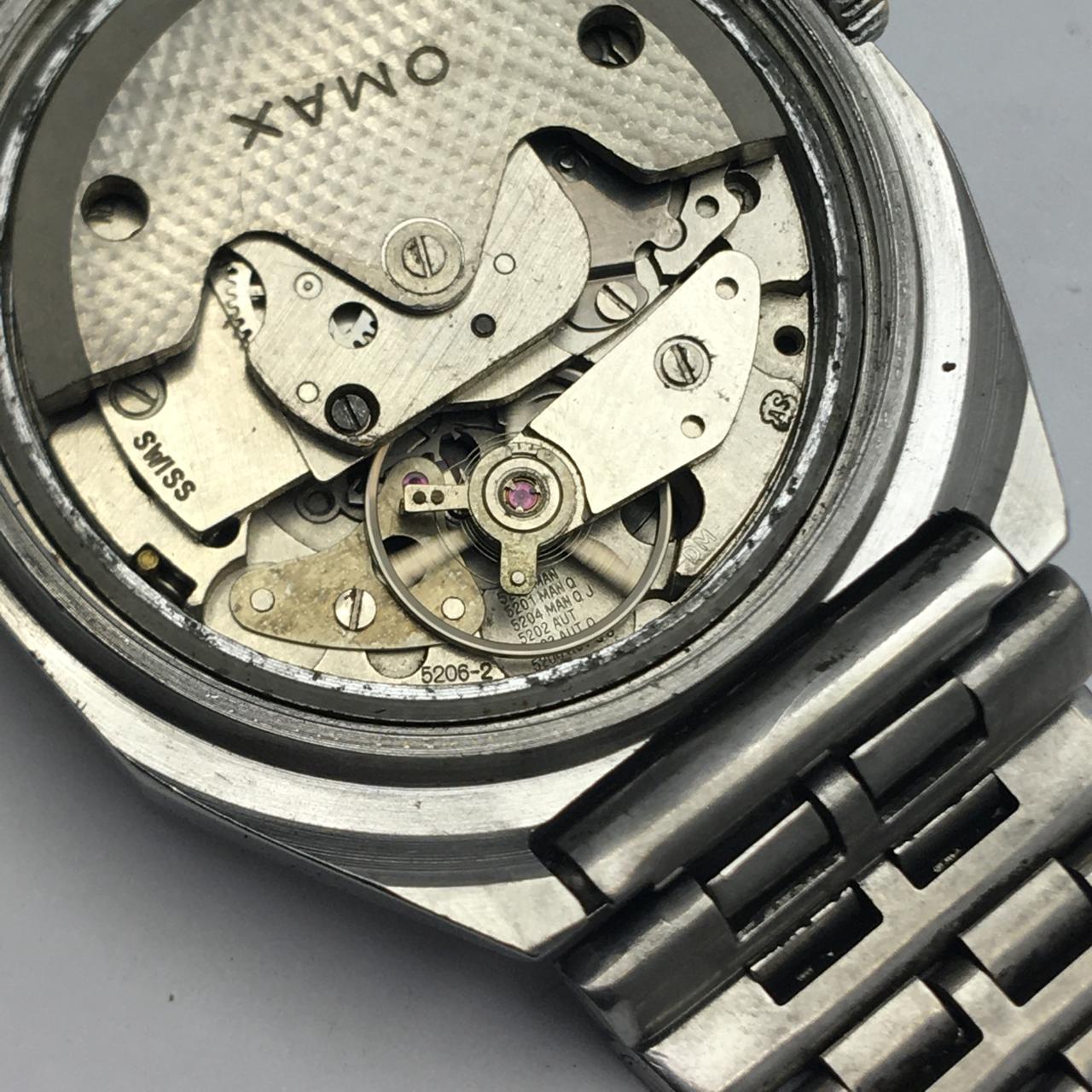 Omax Automatic 35425 Day/Date Cal.5206-2 Golden Dial Vintage Men's