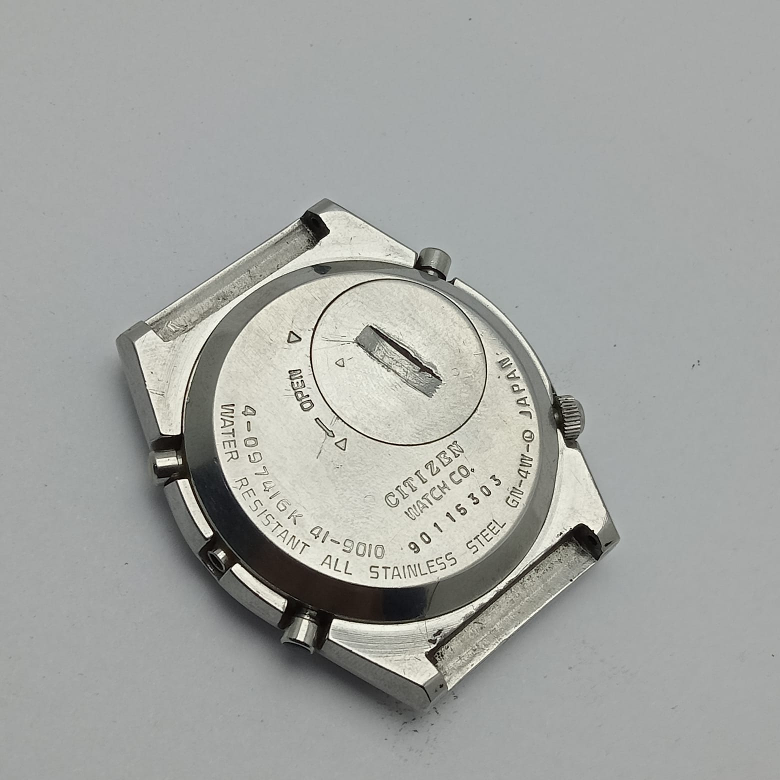 Citizen Crystron LC Quartz 4-097416K Chronograph Dual Time Men's Watch For  Parts SUB182ARL2