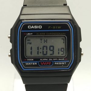 Casio 593 F-91W Quartz Chronograph Day/Date Vintage Men's Watch SBZ248SAL2(SI)