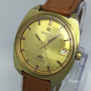 Ricoh Micron Manual Winding Golden Dial Vintage Men's Watch TAH12BAS7
