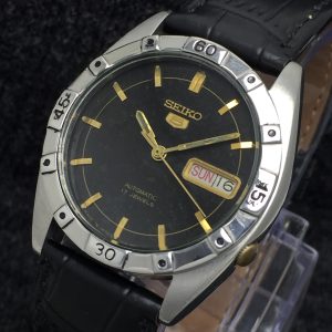 Seiko 5 Automatic 7009-3201 Day/Date Black Dial Vintage Men's Watch HSA23BAS8