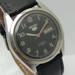 Seiko 5 Automatic 7009-821J Day/Date Black  Military Dial Vintage Men's Watch TYB440KS5