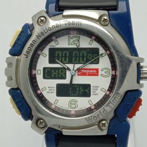 Citizen C460-L18544Y Japan National Team World Time Chronograph Vintage Watch ANS29KS10