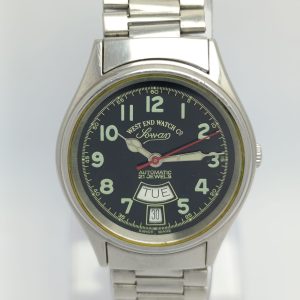 West End Watch CO Automatic 03 6794 10 Date/Day Black Military Dial Vintage Watch ABK429AMJ10