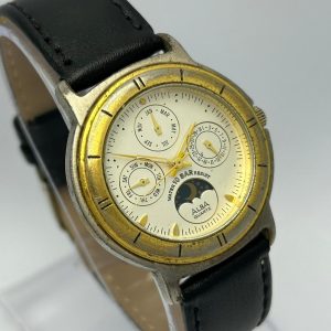 Seiko Alba V33F-X006 Quartz Calendar Sun Moon Phase Vintage Men's Watch NZRE34ABR7