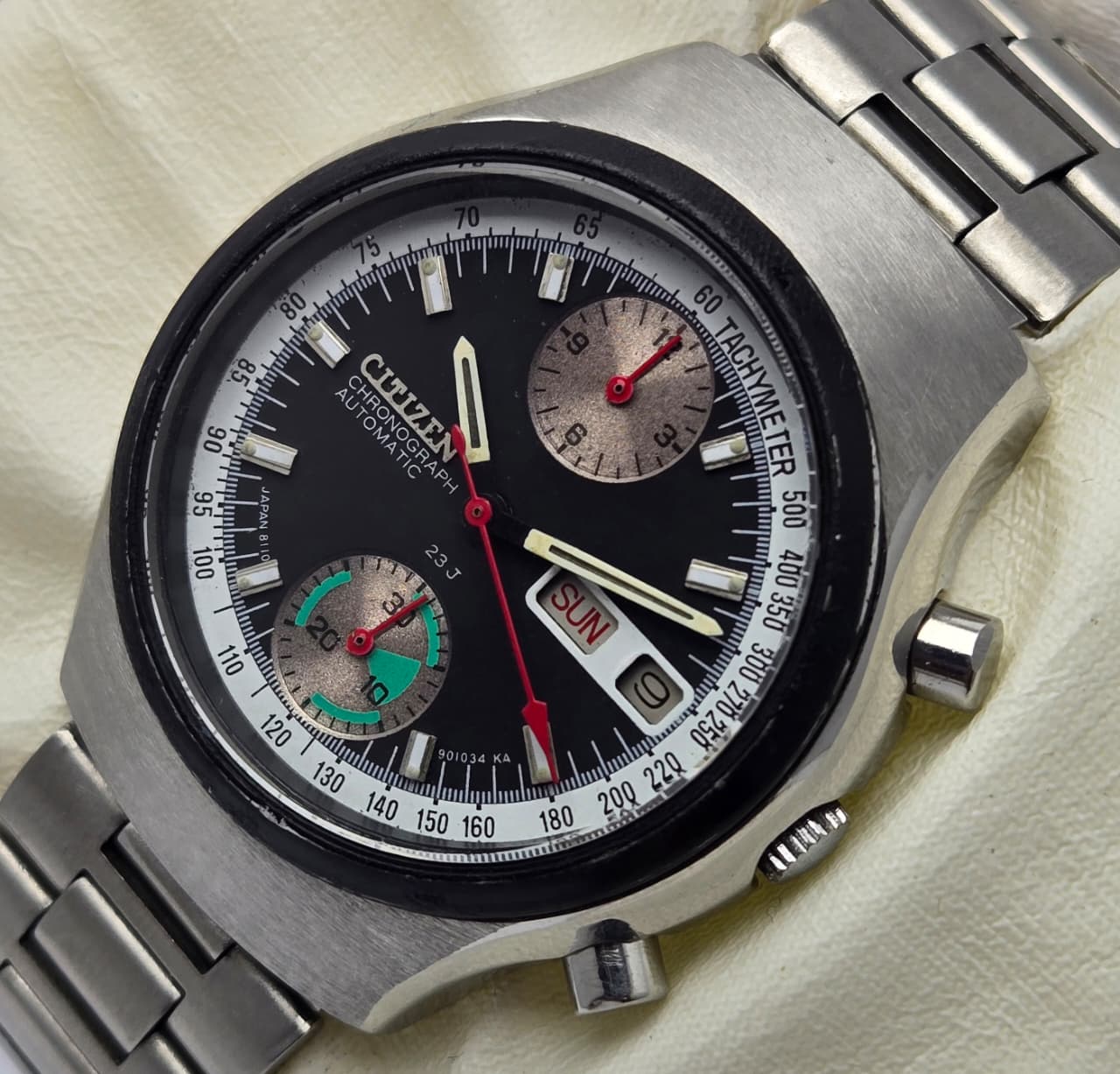 Citizen Flyback 67-9038 Challenge Timer Reverse Panda Vintage Men's Watch Japan - Image 3