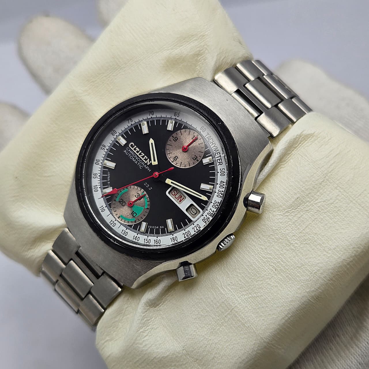 Citizen Flyback 67-9038 Challenge Timer Reverse Panda Vintage Men's Watch Japan - Image 4