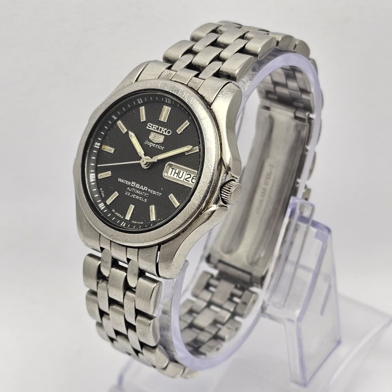 Seiko 5 Superior 7S36-0030 Day/Date Vintage Men's Watch Japan SHB82SHA - Image 4