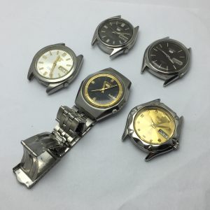 Lot of 5 Seiko 5 Automatic Watches 7S26-00X0, 7009-8400, 7S36-00M0, 7009-8440-P, 7019-6081 Vintage TYB496BAS15