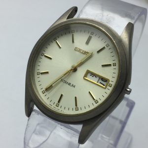 SEIKO Titanium 7N43-9100 Champagne Dial Quartz Vintage Watch For Parts WQW129BAS4