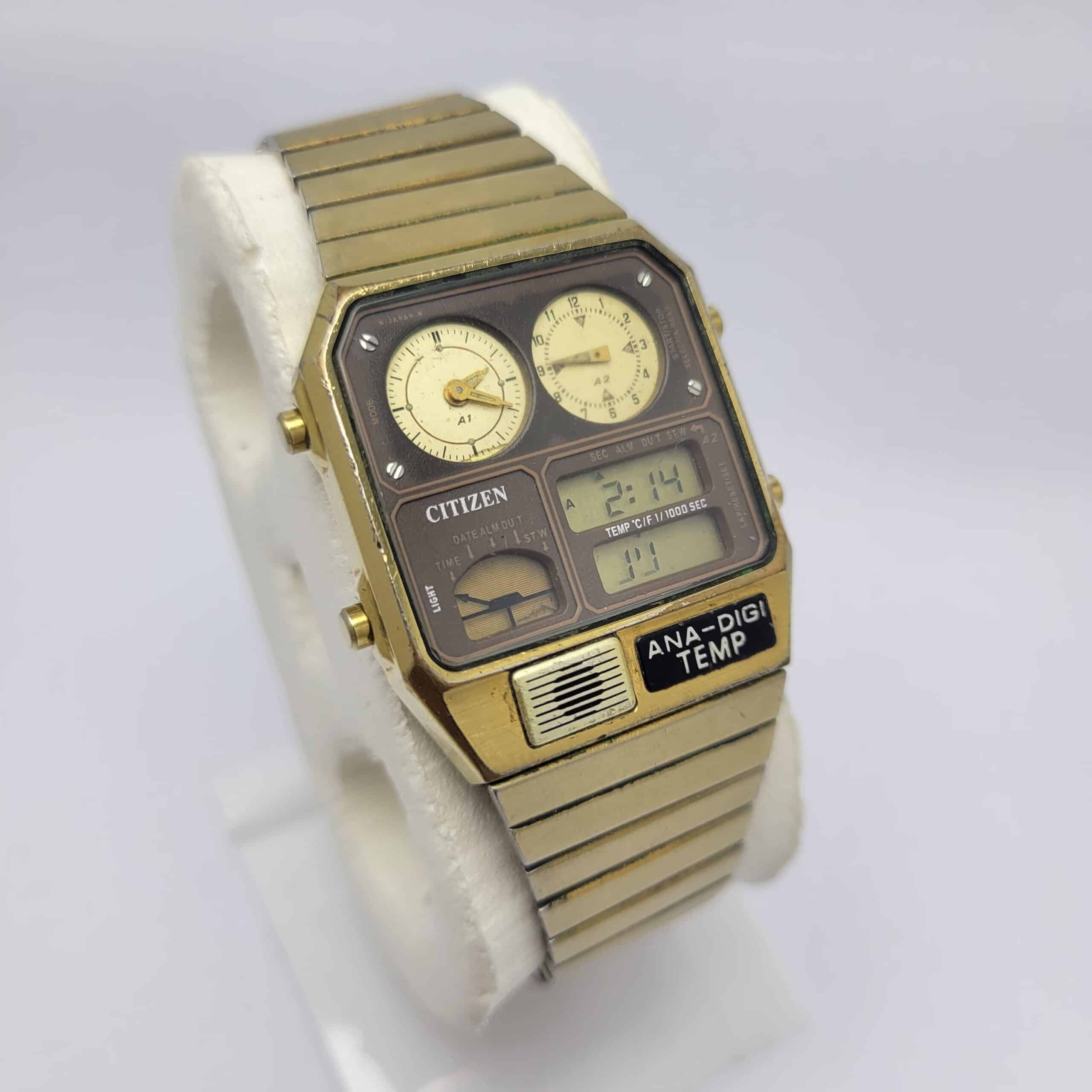 Citizen Ana-Digi Temp 8988-001971 Quartz Alarm Chronograph Vintage