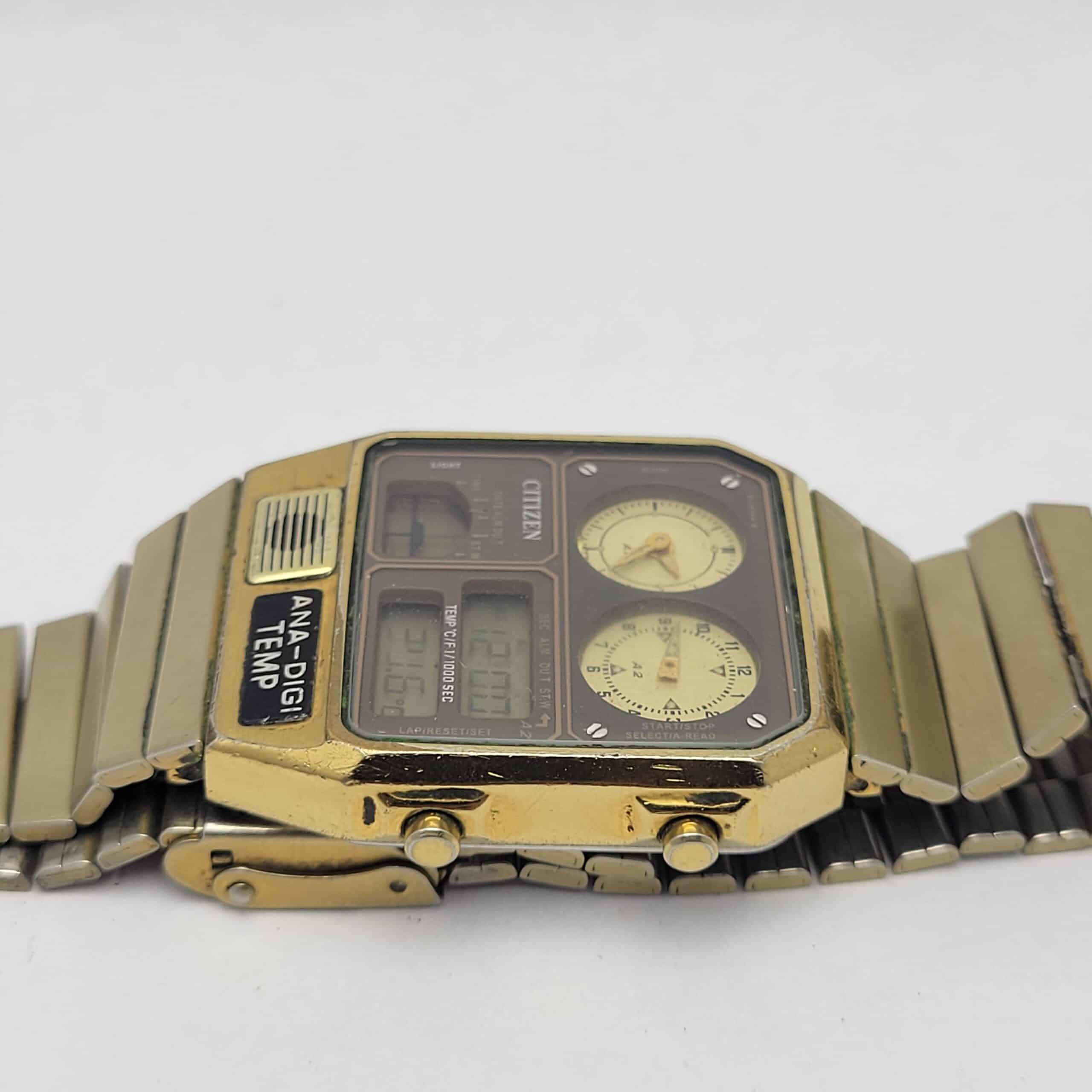Citizen Ana-Digi Temp 8988-001971 Quartz Alarm Chronograph Vintage