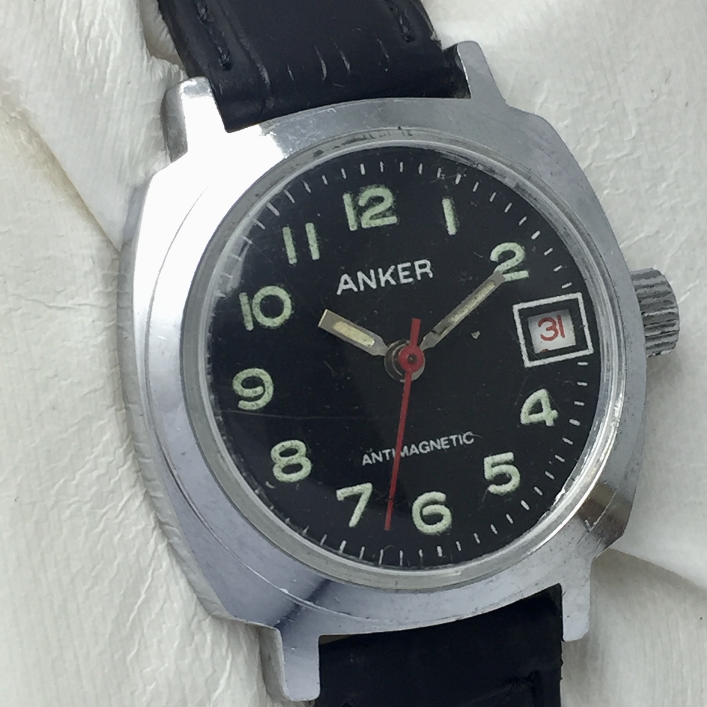 IMG_E0495.jpg Anker Manual Winding Military Black Dial Vintage Women's Watch ADN107NRZ5 - Image 1